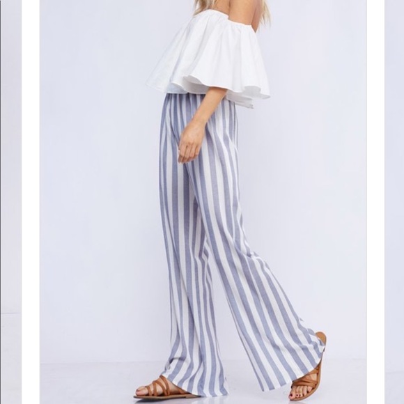 💙 💙 Casual Blue and White Pants - Picture 2 of 7